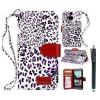Candywe-M801 Fashion Wallet Leopard Case Flip Leather Cover with Card Holder/Strap for HTC ONE M8 (2014 version) #006